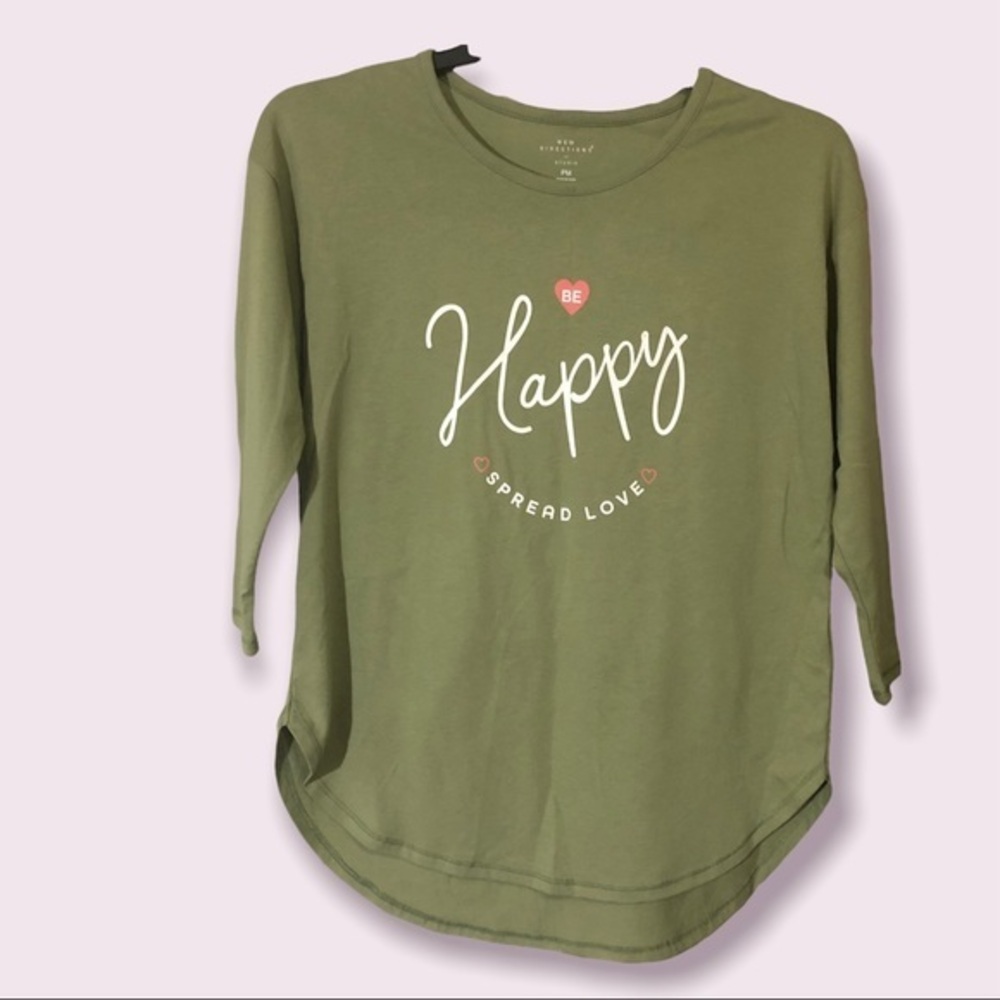 NEW DIRECTION. Green Women’s Top 1/3 Sleeves Sz PM